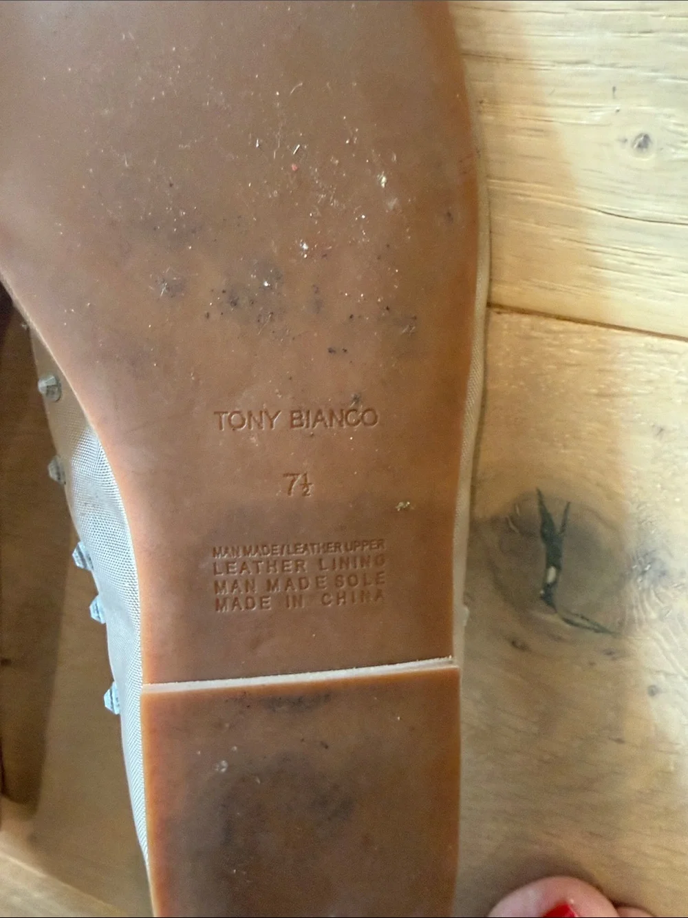 Tony Bianco Nude Mesh Crystal-Stud Ballet Flat - Picture 3 of 4